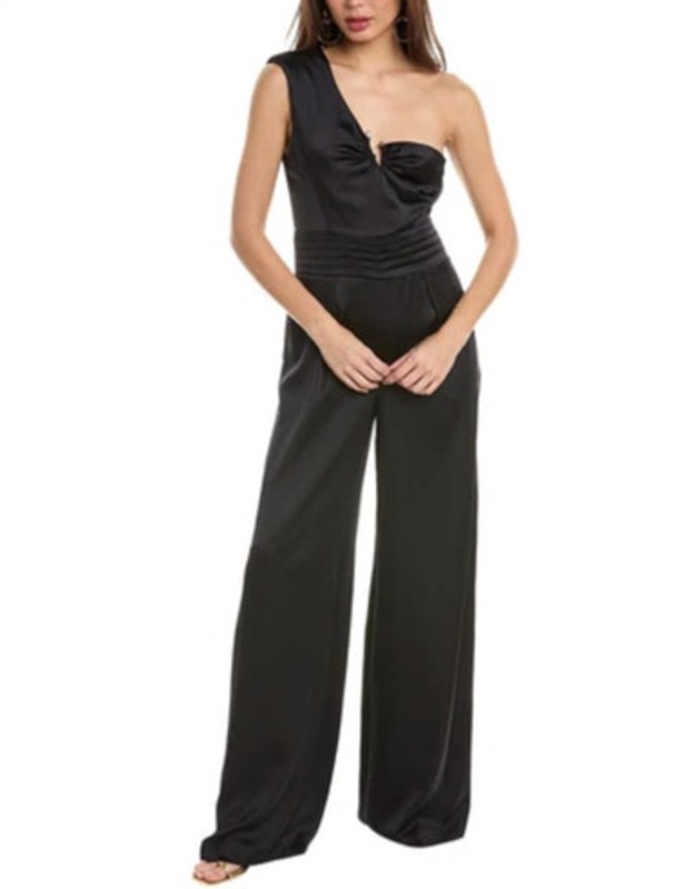 Ramy Brook Jumpsuit New Size 00 Black Evening $595 Wide Leg Night Out